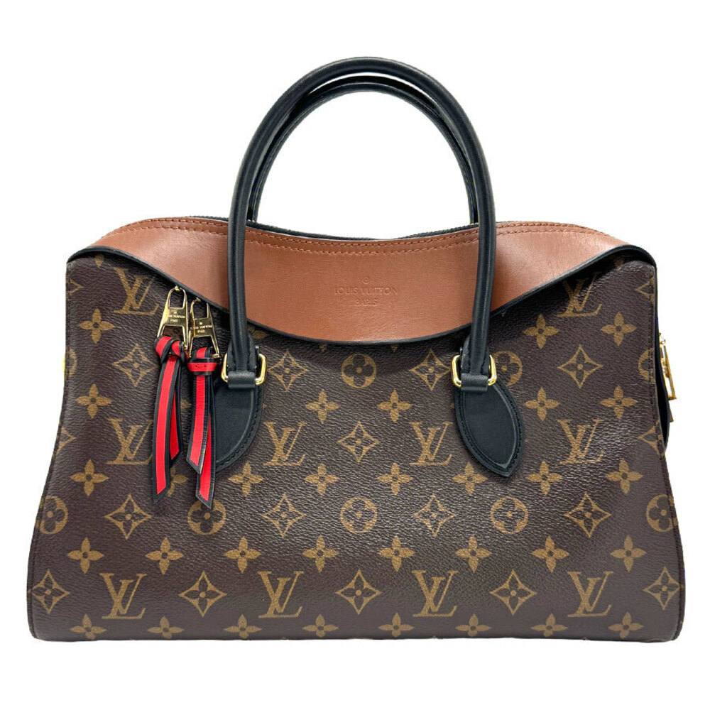 Louis Vuitton 2way Shoulder Bag Tuileries Tote Canvas Leather Brown Black